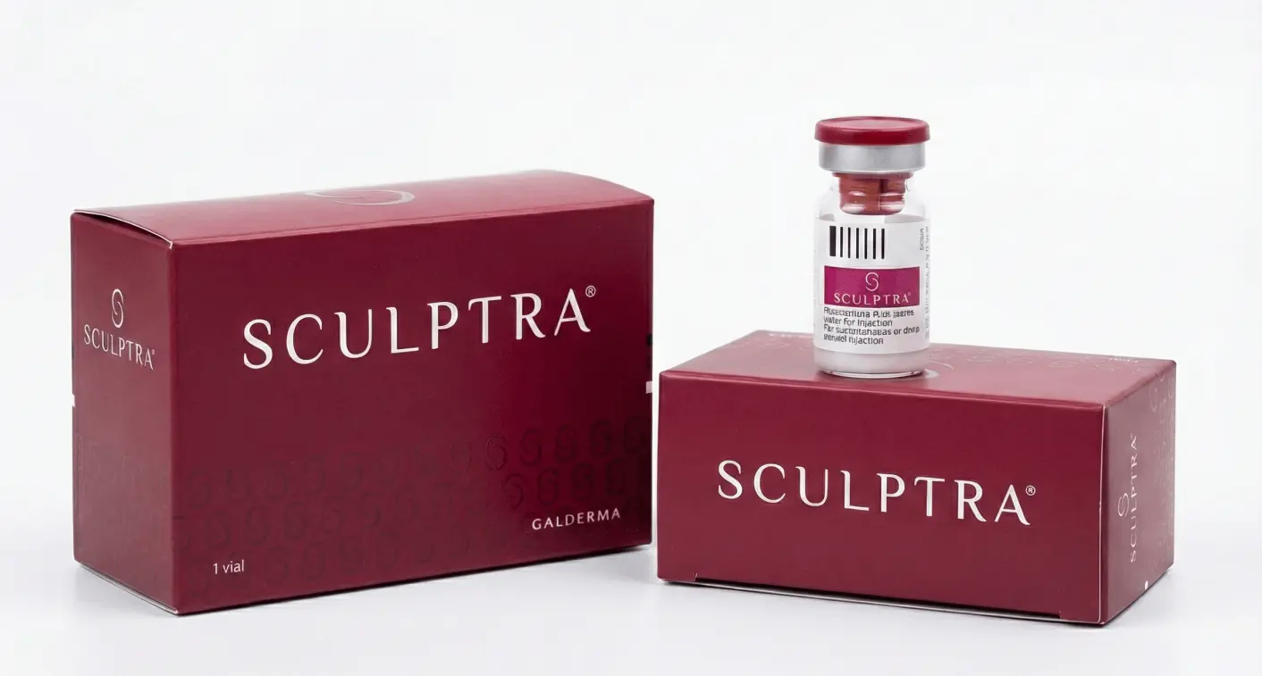 Sculptra PLLA collagen stimulator vial and treatment at Edition Clinic Bangkok