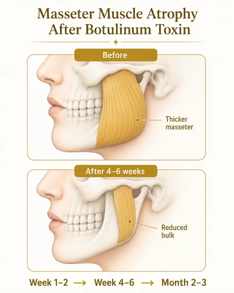 Masseter muscle atrophy after botulinum toxin diagram