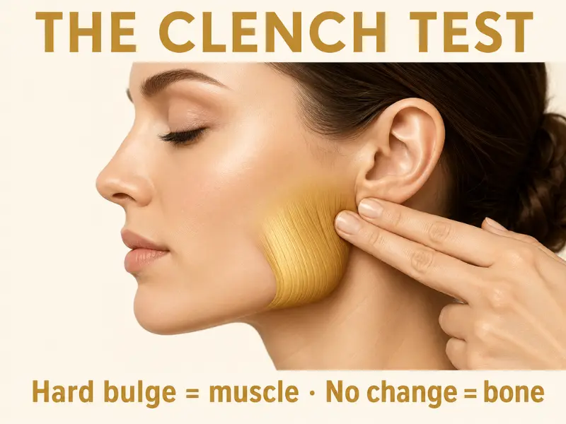 How to check if a wide jaw is muscle or bone