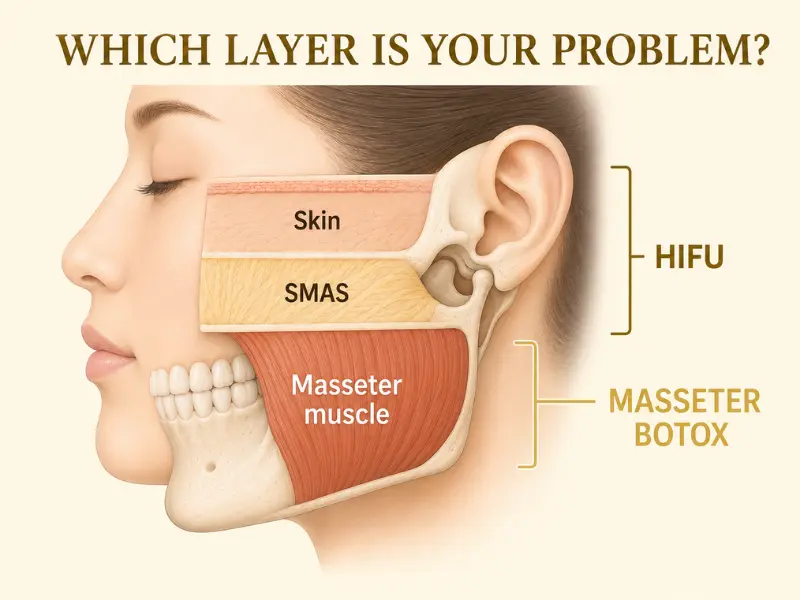 Masseter botox vs HIFU: which facial layer each treatment reaches