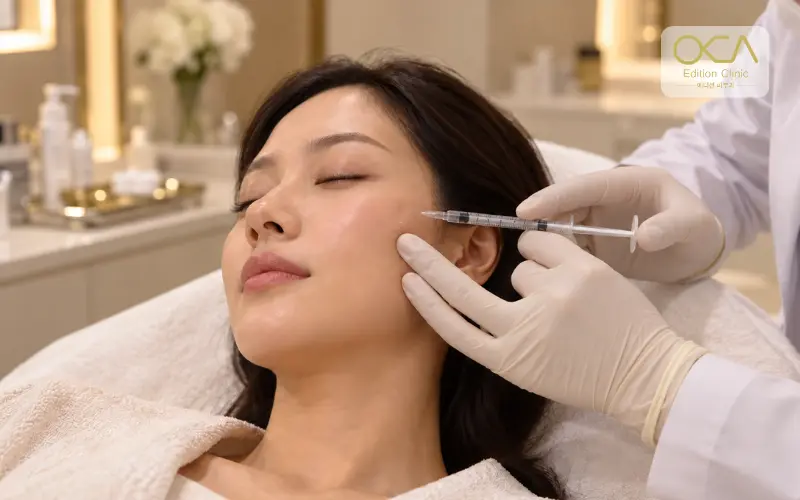 Doctor performing Rejuran injection treatment