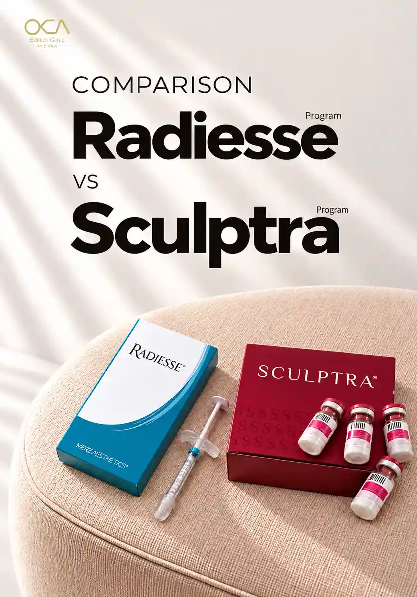 Sculptra vs Radiesse collagen biostimulator comparison at Edition Clinic Bangkok